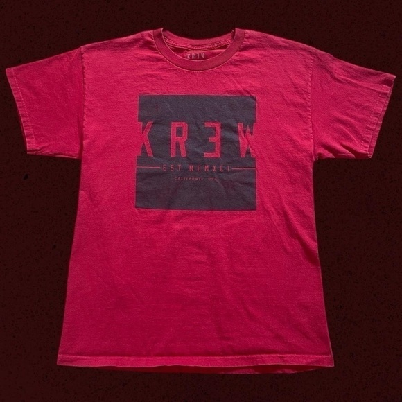 Mens Red KREW skate streetwear t shirt - Picture 3 of 5